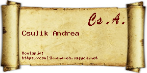 Csulik Andrea névjegykártya